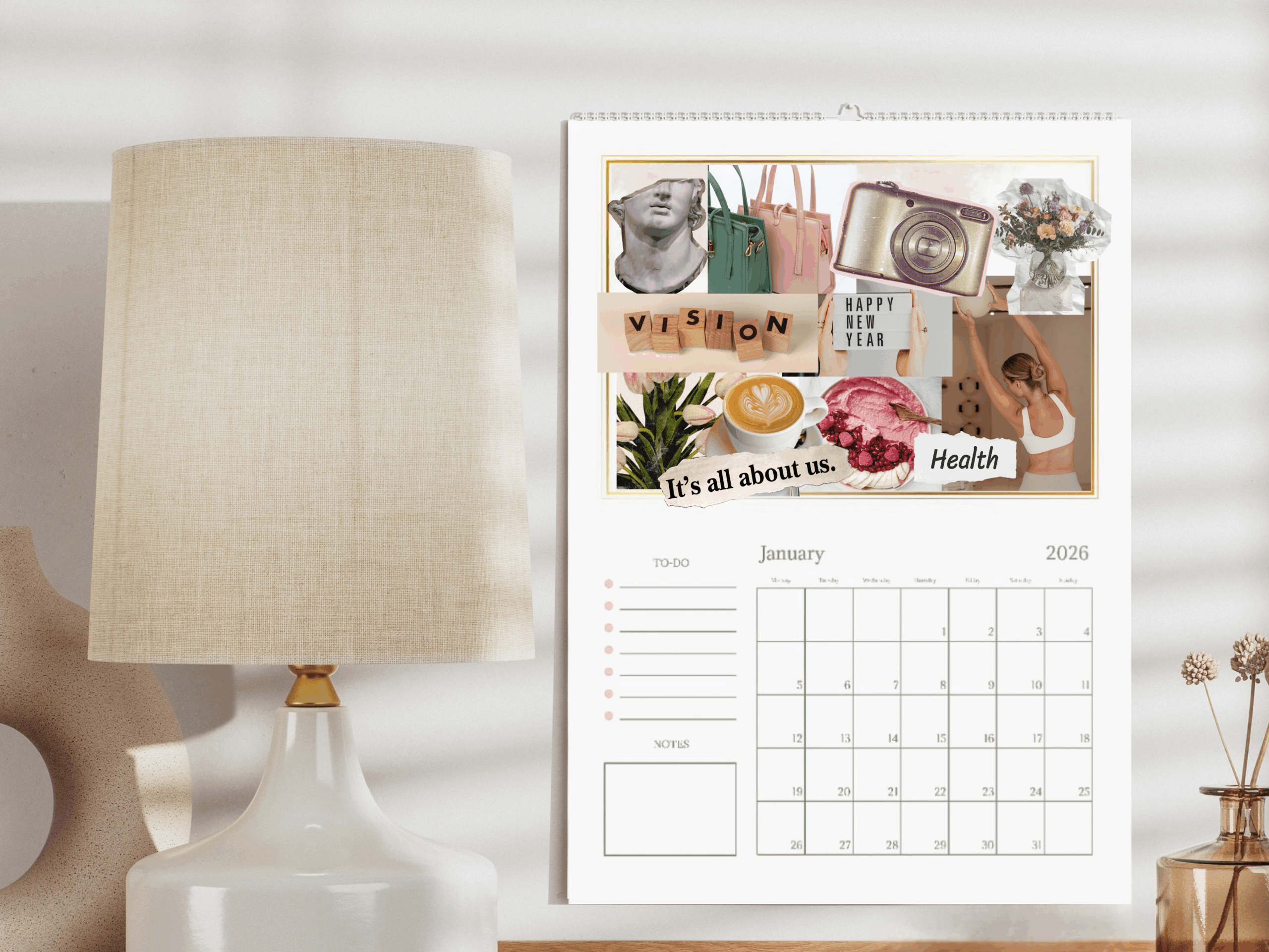 Vision Calendar, with collaged image.